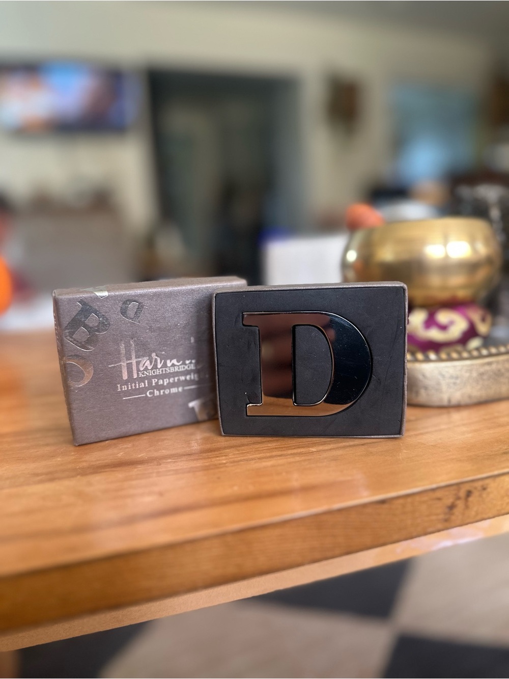 Harrods Chrome Initial D paperweight box included